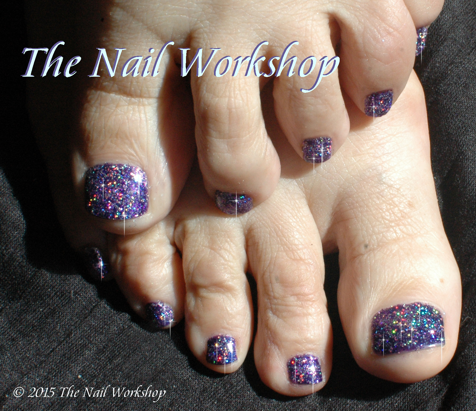 Gel II Purple Day and Glitter Gel Pedicure